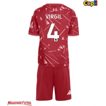 Liverpool Virgil van Dijk #4 Echipament de Fotbal Replică 2026-27 Copii Acasa (+ Șorturi)